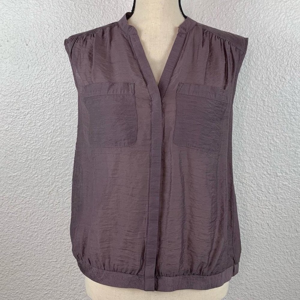 Eggplant Sleeveless Blouse